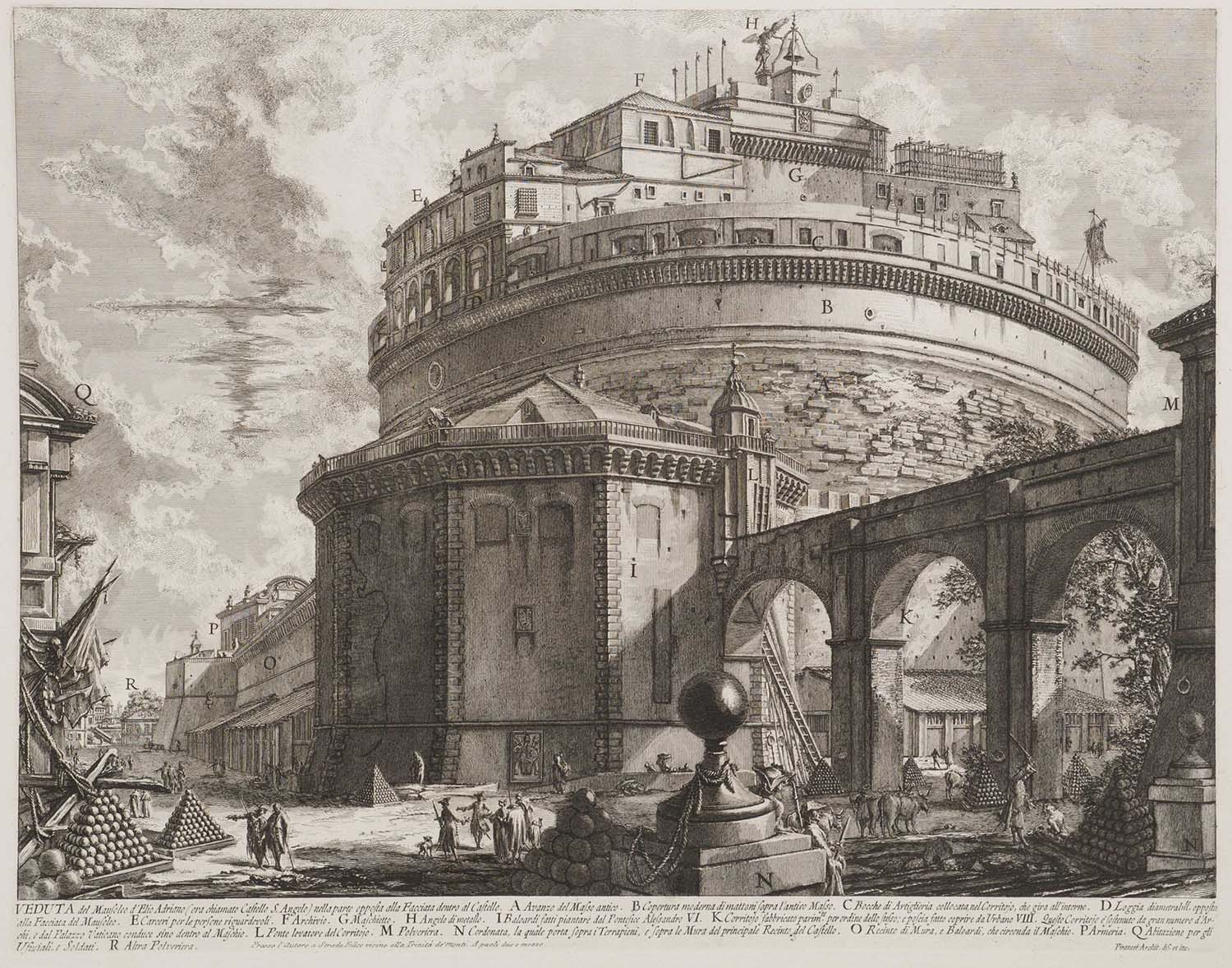A drawing depicting a building with a large tower.