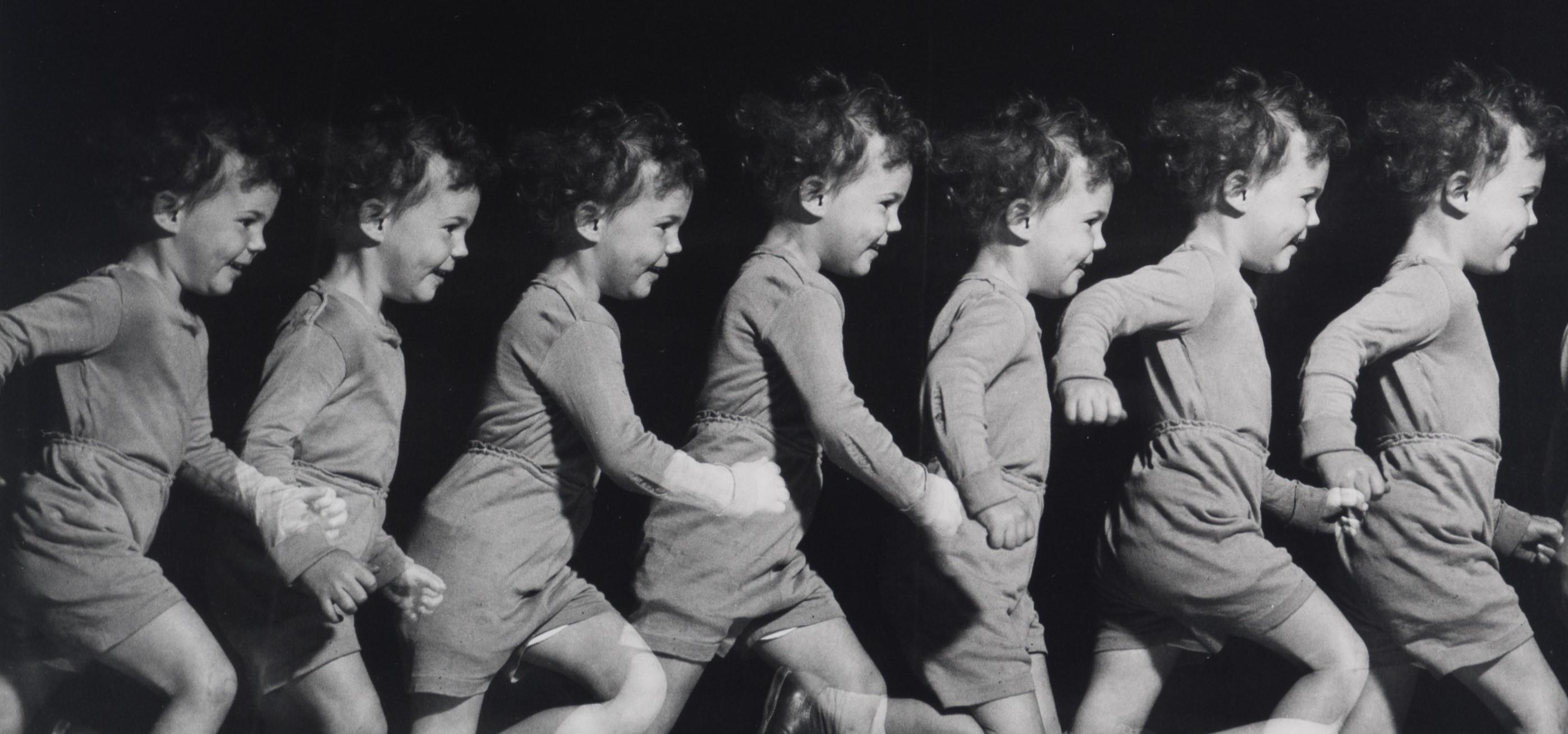 Multiple images of a child running one over the other